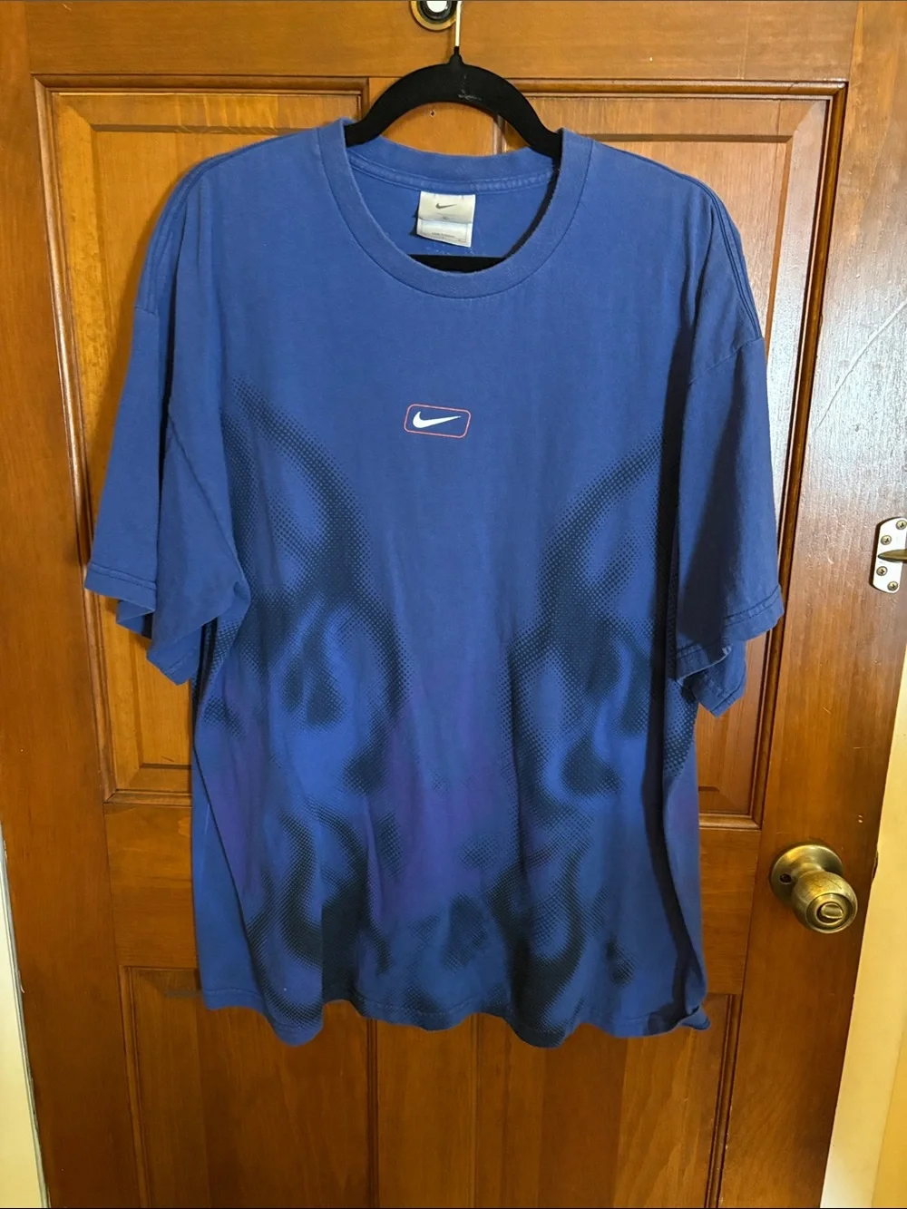 Vintage 90’s Nike Air Bakin Flames Center Swoosh AOP Shirt